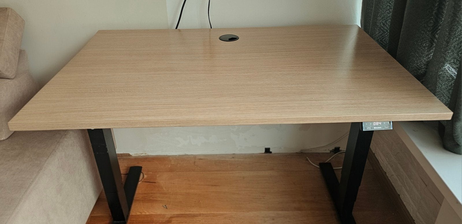 Ergonomisch Elektrisch  Zit-Sta Bureau Palmberg 140x80cm, Ophalen, Zit-sta bureau, Hout, Bruin