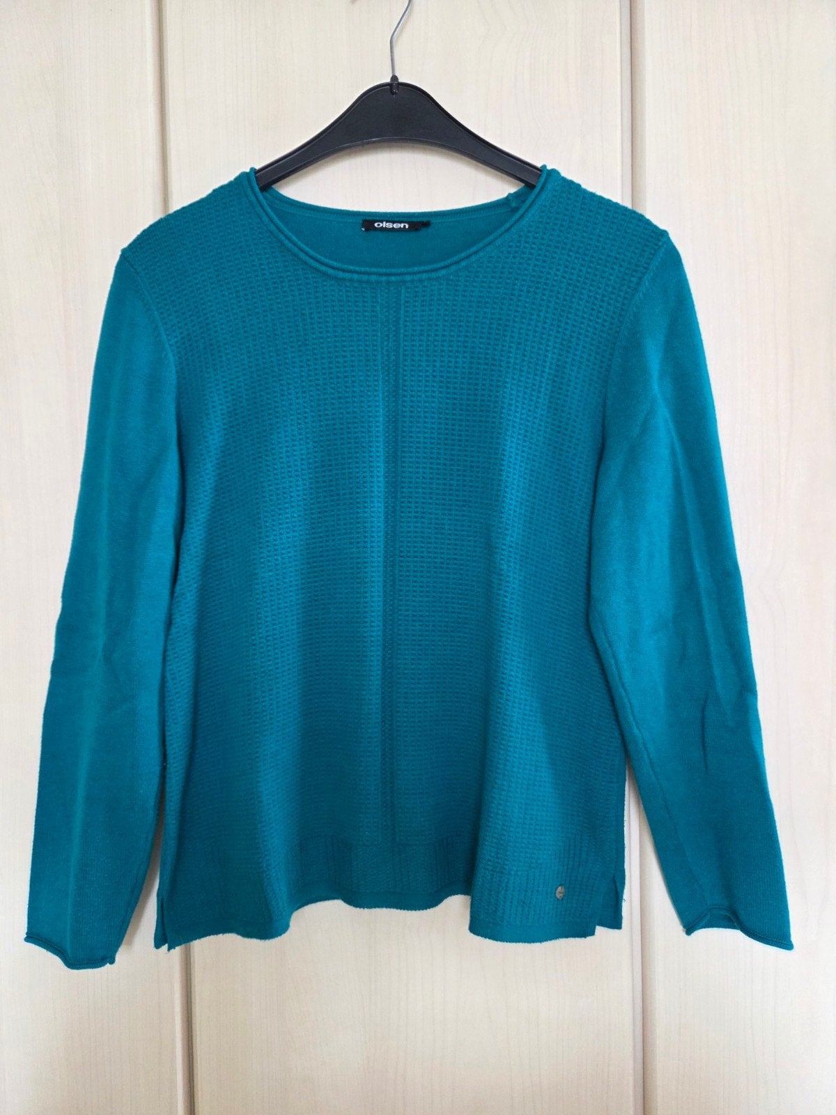 Olsen Licht Gebreide Turquoise Trui Maat 44, Kleding | Dames, Truien en Vesten, Olsen, Blauw, Maat 42/44 (L), Ophalen of Verzenden