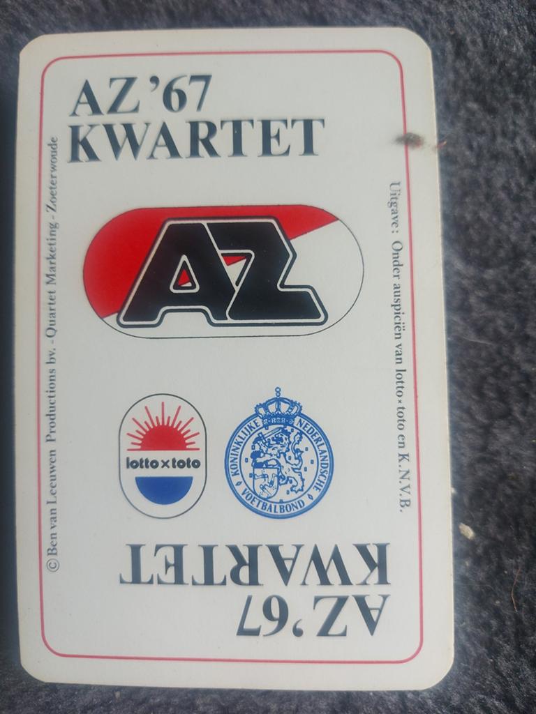 AZ '67 Kwintet Kaartspel - Vintage Voetbal Kwintet, Verzamelen, Sportartikelen en Voetbal, Ophalen of Verzenden, Gebruikt