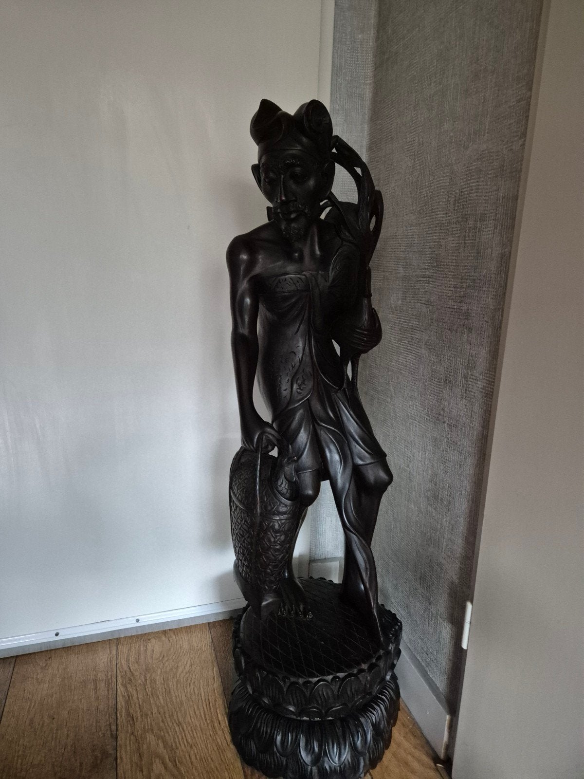 Groot Balinees/Javaans houten beeld - 101c, Handgemaakt, Ophalen of Verzenden, 1 meter - 2 meter, Beeld