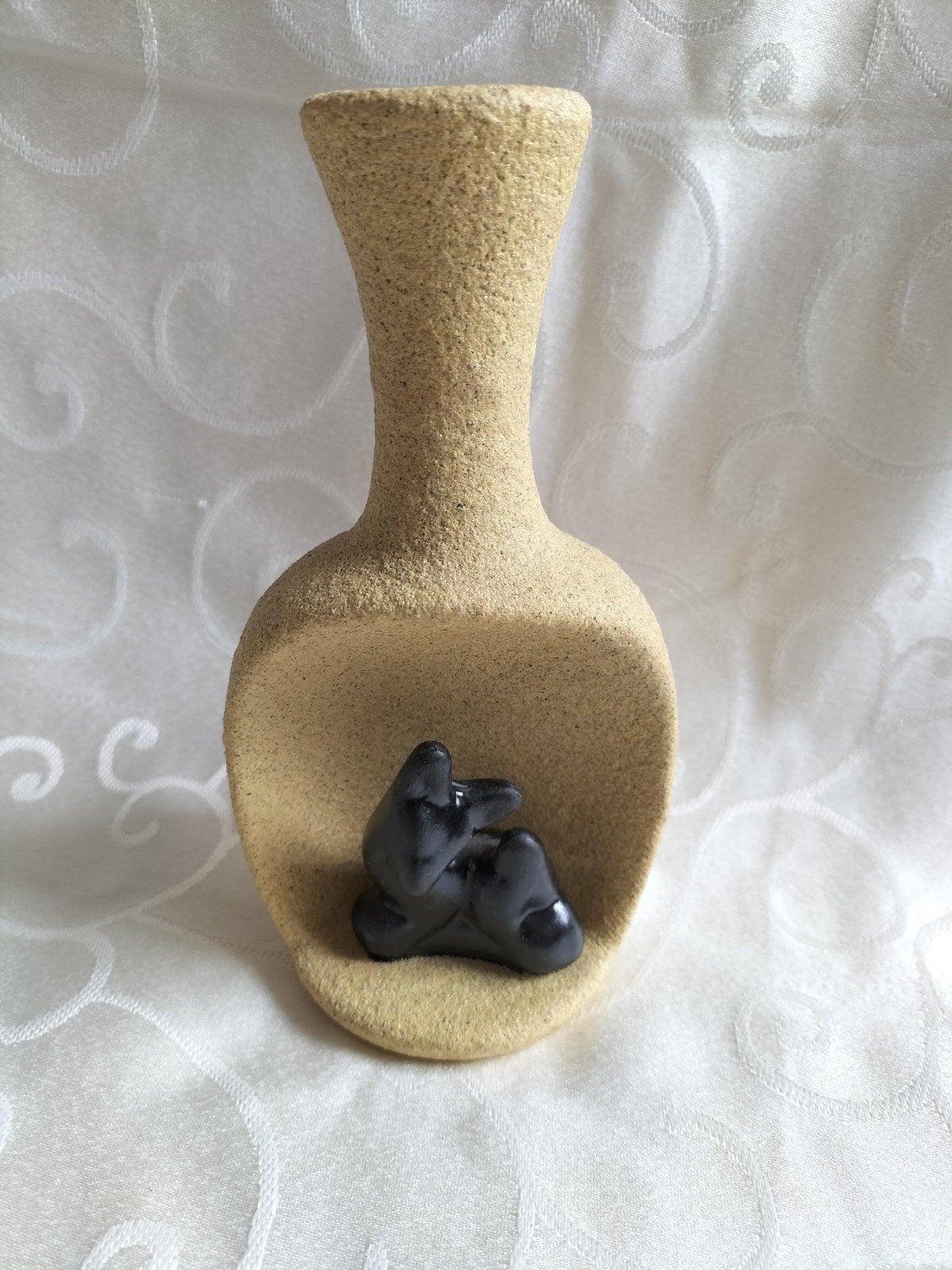 Loets de Vries Gouda deukvaasje met hert 15,5 cm hoog, Antiek en Kunst, Antiek | Keramiek en Aardewerk, Ophalen of Verzenden