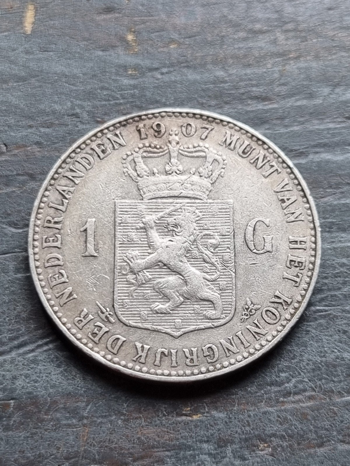 1 gulden 1907 Wilhelmina, Postzegels en Munten, Ophalen of Verzenden, Koningin Wilhelmina, 1 gulden, Zilver