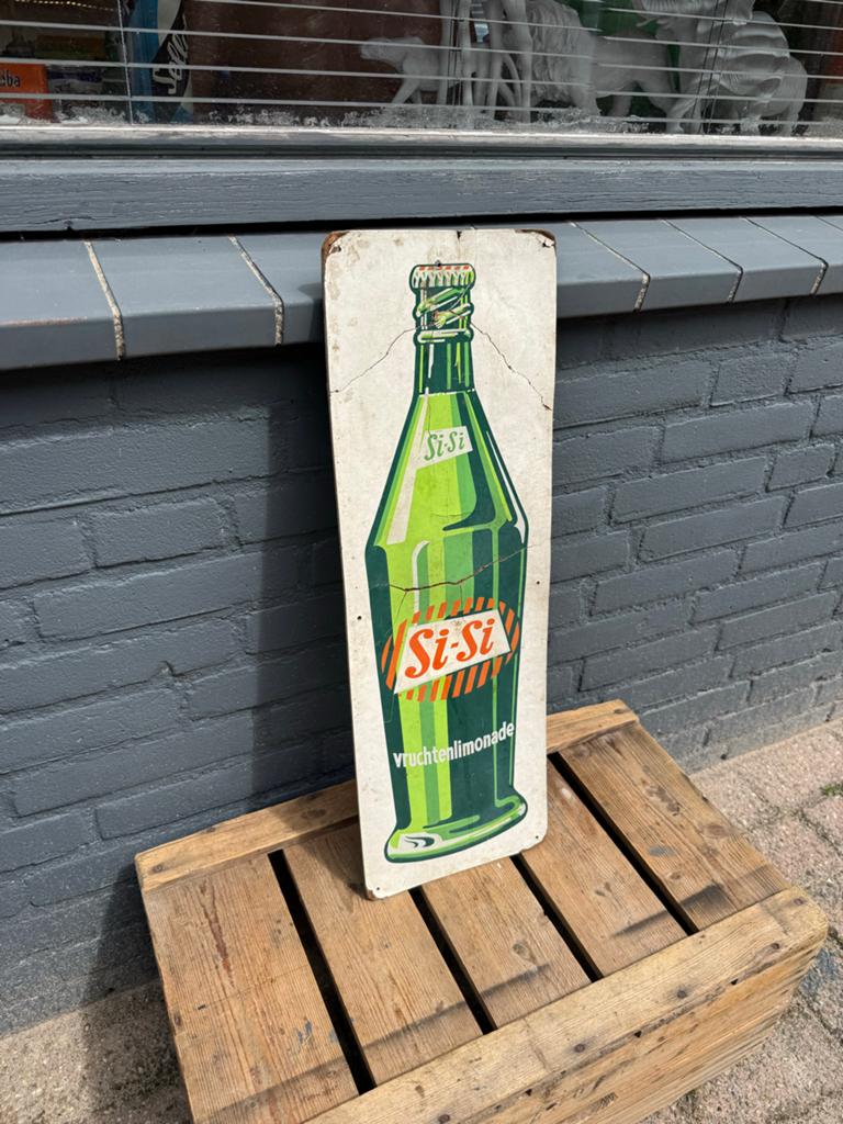 Vintage Si-Si Vruchtenlimonade Reclamebord, Reclamebord, Gebruikt, ., Ophalen of Verzenden