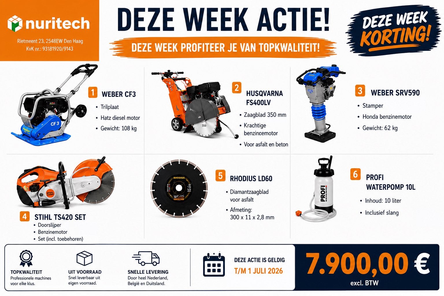 Nuritech Actie: Topkwaliteit Machines voor Elke Klus, Ophalen, Nieuw