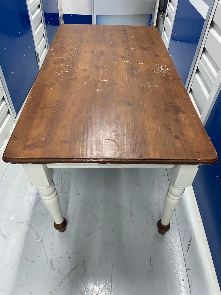 Brocante houten eettafel authentiek landelijk, Huis en Inrichting, Tafels | Eettafels, Zo goed als nieuw, 50 tot 100 cm, Rechthoekig