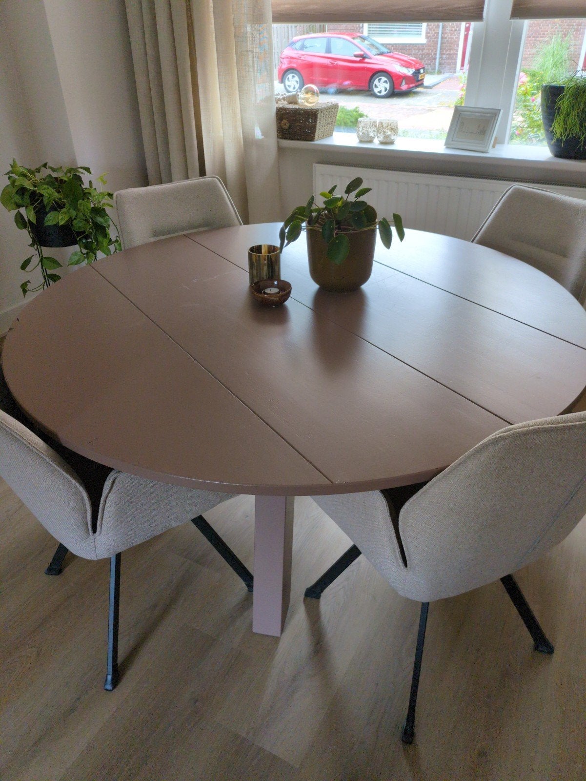 Woood Rhonda eettafel 150 cm, Ophalen, Gebruikt, Rond, Vier personen