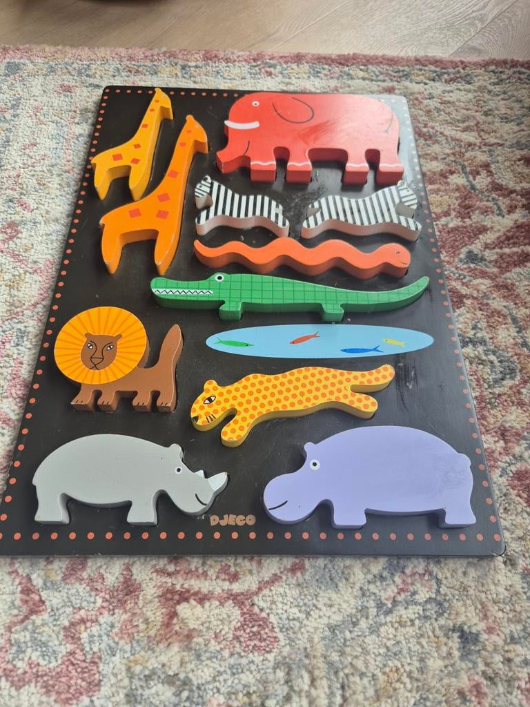 Djeco Grote Houten Puzzel met Dieren, Ophalen of Verzenden