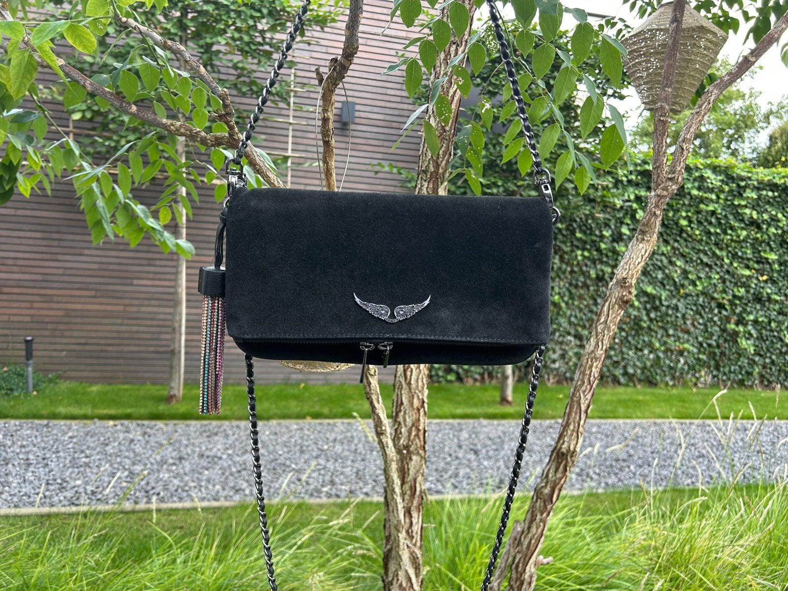 Originele suede zadig & voltaire rock nano tas handtas zgan, Ophalen of Verzenden, Zo goed als nieuw, Zwart, Handtas