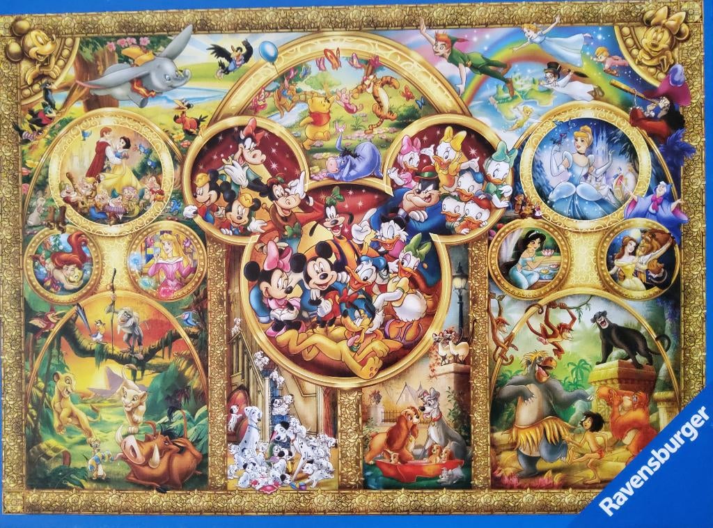 Disney thema's puzzel, 1000stukjes, Ophalen of Verzenden, 500 t/m 1500 stukjes, Zo goed als nieuw, Legpuzzel
