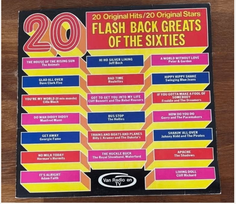 15. LP 20 Original Hits - Flash Back Greats of the Sixties, LP, Ophalen of Verzenden, Zo goed als nieuw, Pop