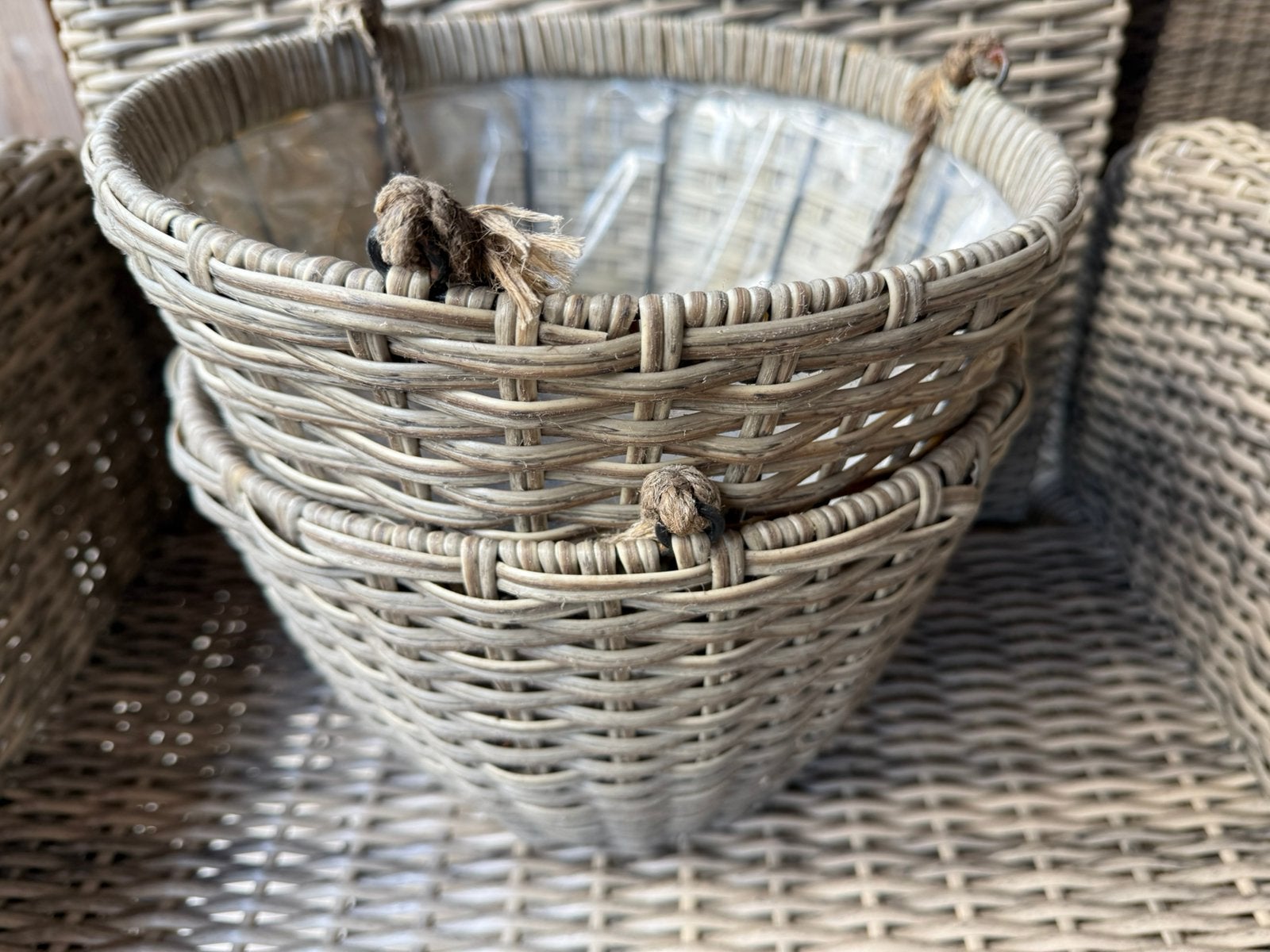 2 ZGAN gevlochten plantenhangers, Overige materialen, Minder dan 30 cm, Balkon, Minder dan 60 cm