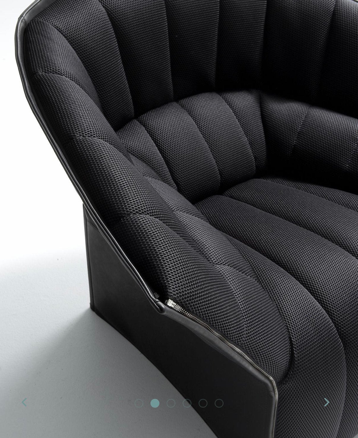 Ligne Roset Shell Fauteuil stof en leer bekleding, Ophalen, 75 tot 100 cm, Zo goed als nieuw, Stof