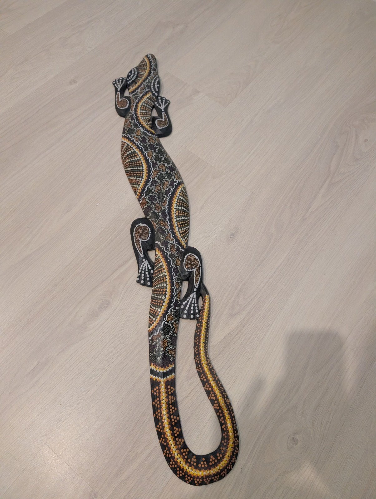 Houten Hagedis Wanddecoratie - Ruim 1 Meter Lang, Ophalen, Gebruikt, Hout, Meerkleurig