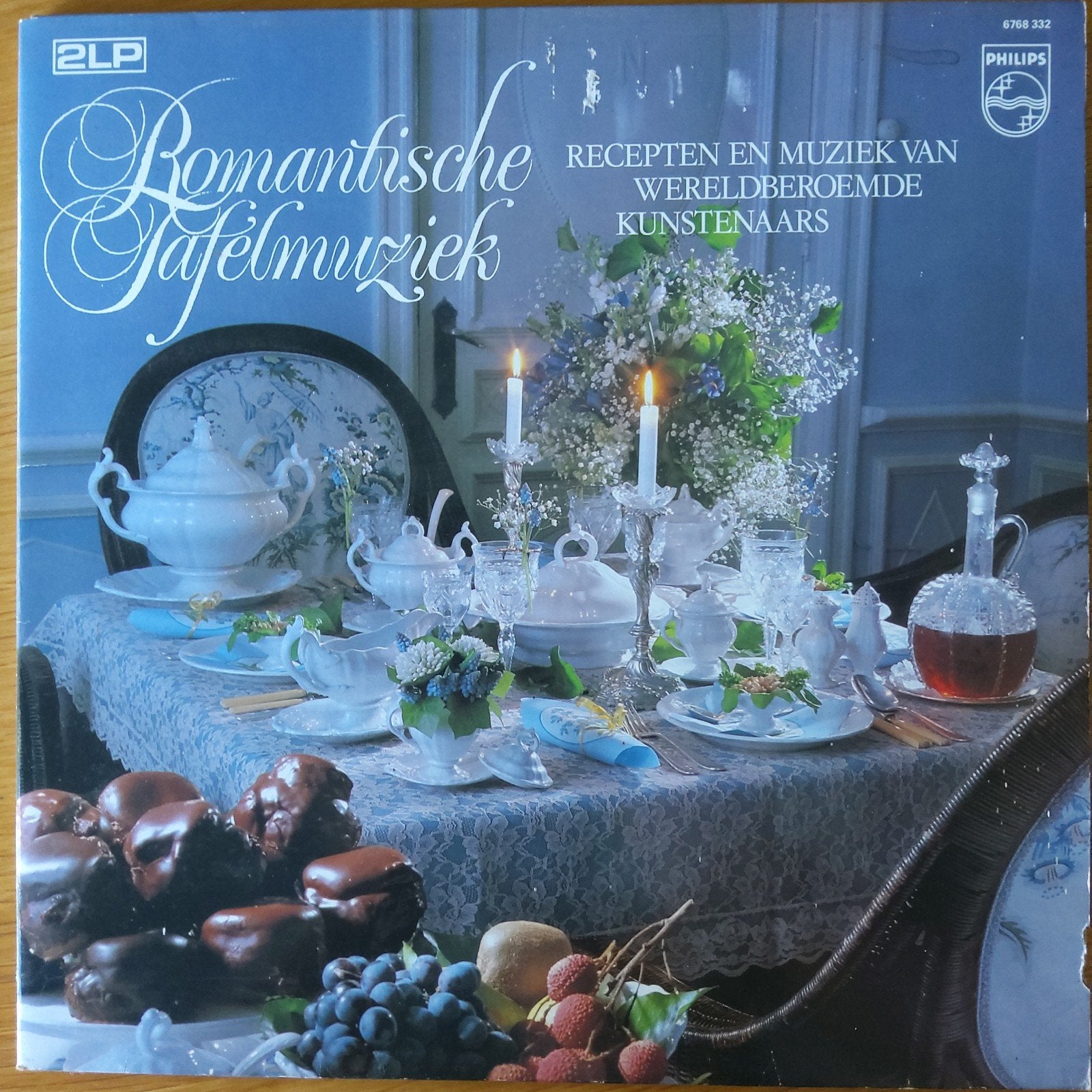 Romantische Tafelmuziek - Klassieke LP met Recepten, Gebruikt, Overige componisten, Ophalen of Verzenden, Romantiek