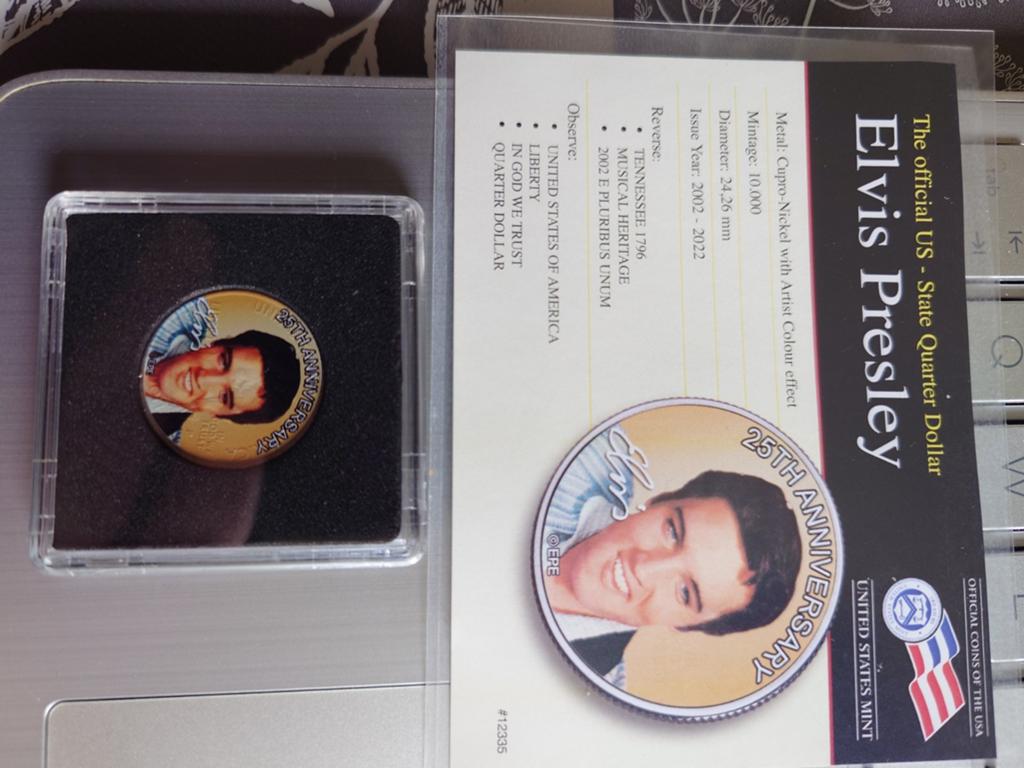 Elvis Presley US State Quarter Dollar 25th Anniversary, Ophalen of Verzenden, Overige landen, Losse munt