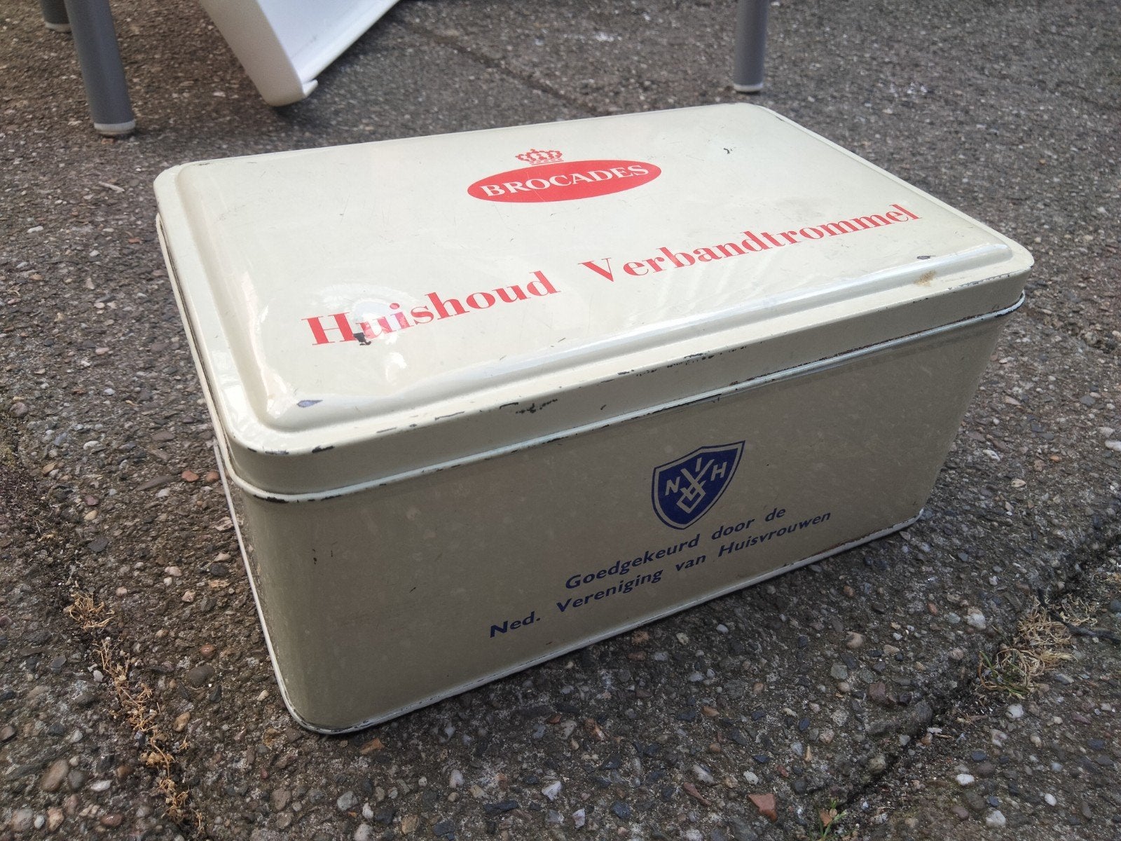Brocades huishoud verbandtrommel vibtage, Verzamelen, Ophalen of Verzenden, Gebruikt, Overige