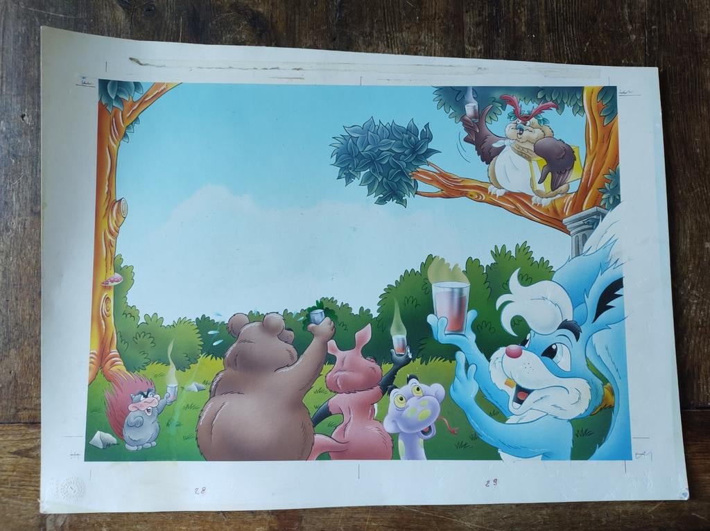 Originele aquarel., Eén comic, Ophalen, Gelezen, Europa