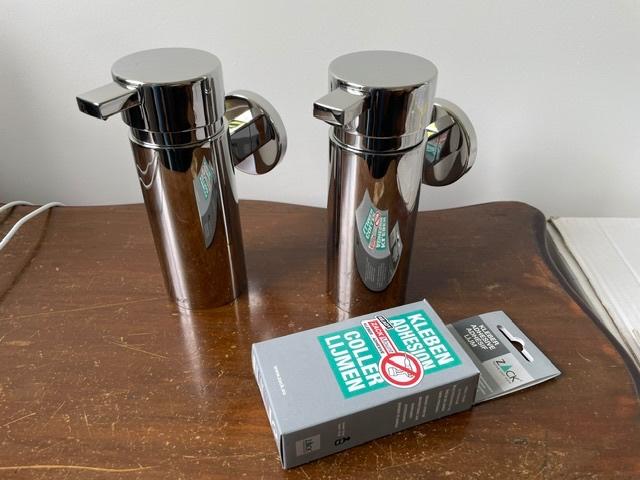 Zeepdispenser Zack ‘Scala’ - RVS gepolijst, 200ml (2 stuks), Huis en Inrichting, Badkamer | Badtextiel en Accessoires, Nieuw, Overige typen