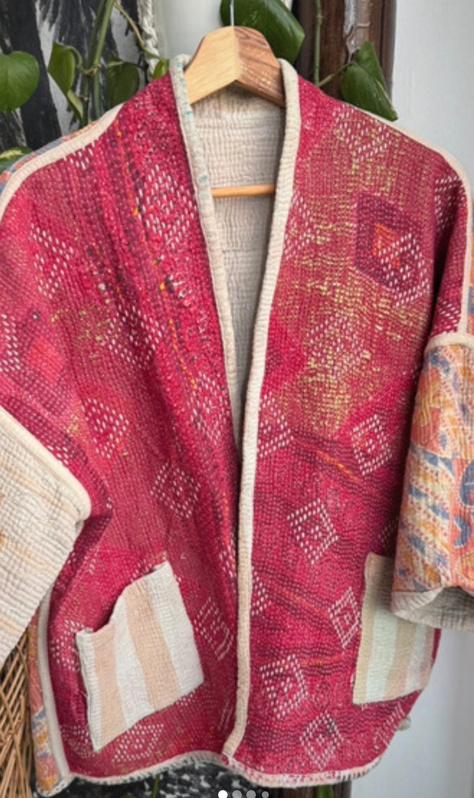 By-bar antic Kantha jasje kimono universele maat, Maat 38/40 (M), Zo goed als nieuw, Jasje, Meerkleurig