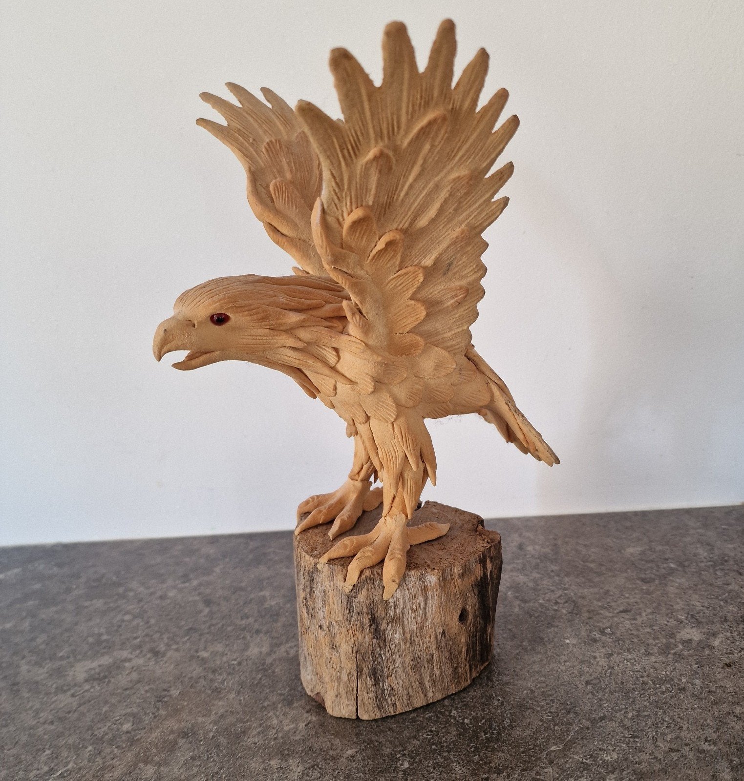 Adelaar op sokkel hout, Ophalen, 20 - 50 cm, Beeld, Hout