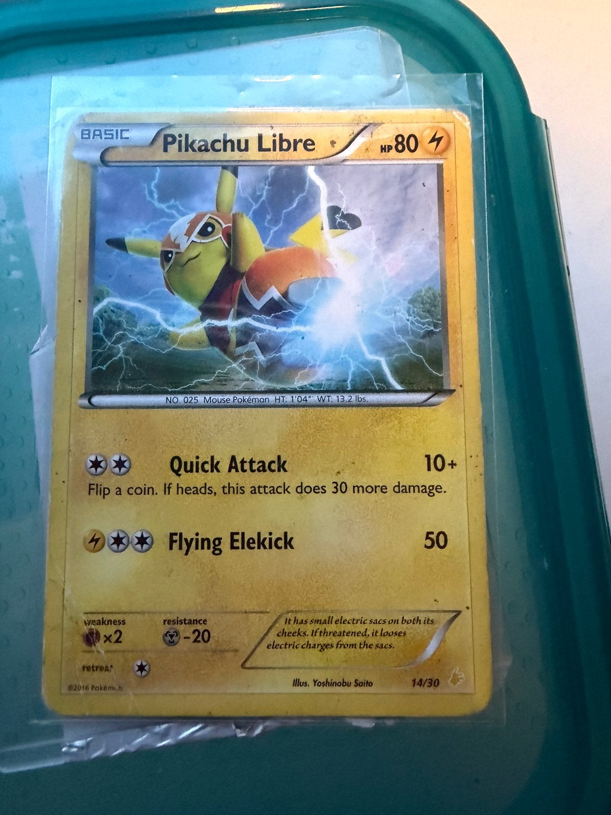 Pikachu Libre Pokémon Kaart (2016) - Zeldzaam!, Ophalen of Verzenden, Zo goed als nieuw, Losse kaart