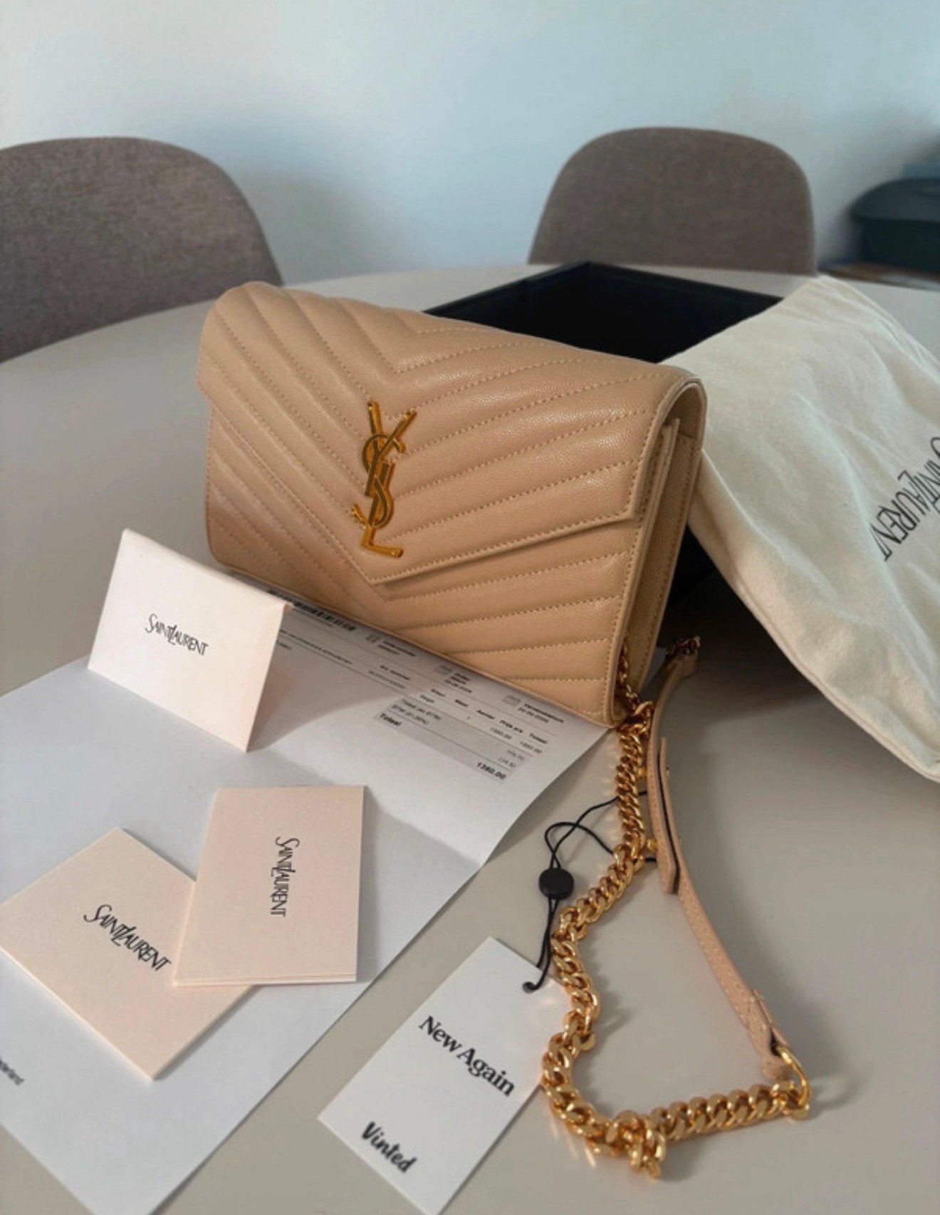 Ysl cassandre chain on wallet, Ophalen of Verzenden, Nieuw, Zwart, Avondtasje