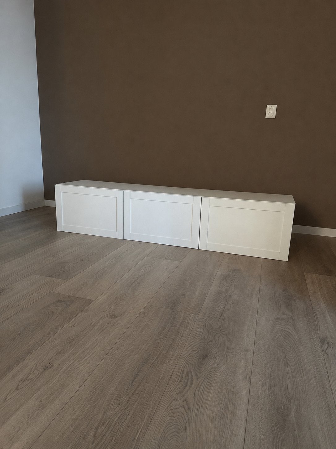 Witte TV-kast / Dressoir met 3 vakken / Besta Ikea, Ophalen, Gebruikt, 150 tot 200 cm, Minder dan 100 cm