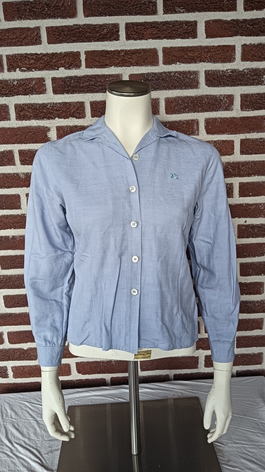 Lichtblauwe Burberry blouse maat S, Blauw, Ophalen of Verzenden, Burberry, Maat 36 (S)