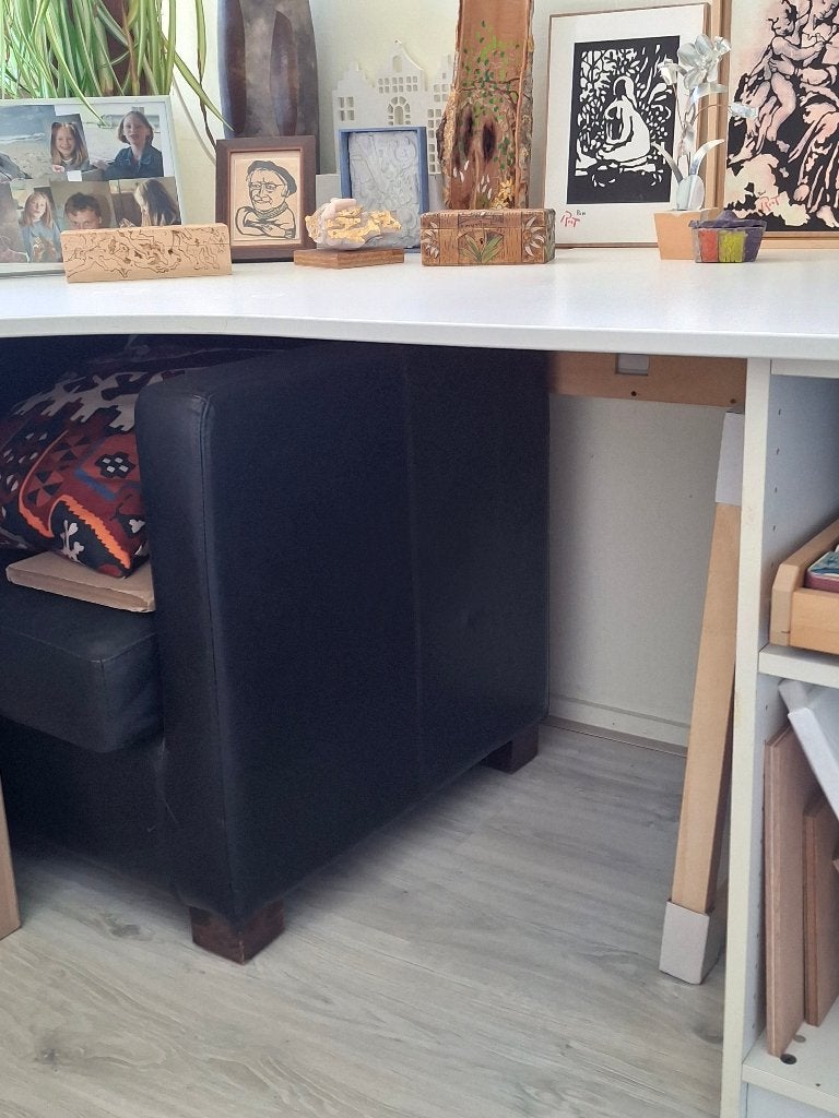 Lederen Fauteuiltje, Ophalen, Gebruikt, Huiselijk, 50 tot 75 cm