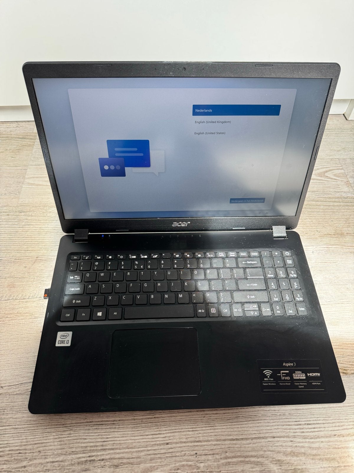 Acer Aspire 3 A315-56 Laptop, 8 GB, Ophalen of Verzenden, Zo goed als nieuw, SSD