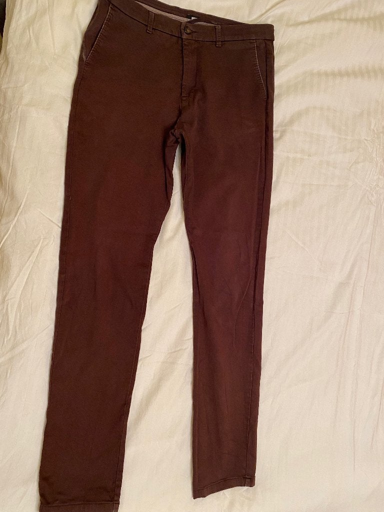 WE Heren Chino Broek - Maat W33 L36 - Bruin, Overige maten, Ophalen of Verzenden, Zo goed als nieuw, WE