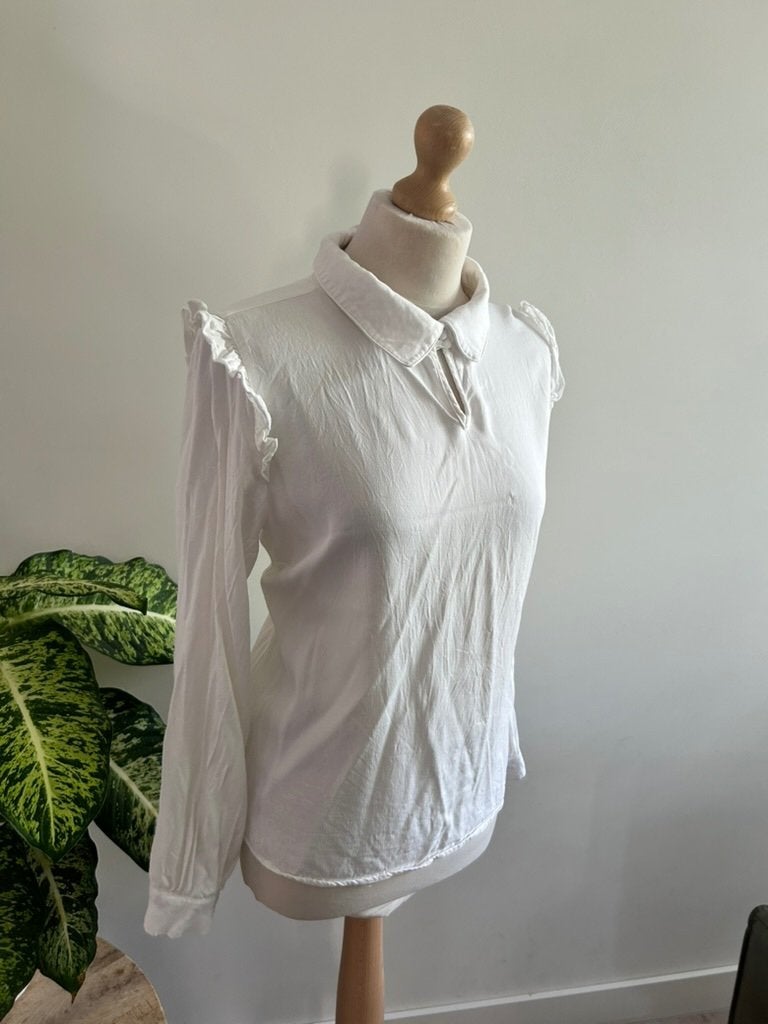 Juffrouw Jansen maat XXL witte elegante blouse top 3401, Juffrouw Jansen, Wit, Maat 46/48 (XL) of groter, Juffrouw Jansen