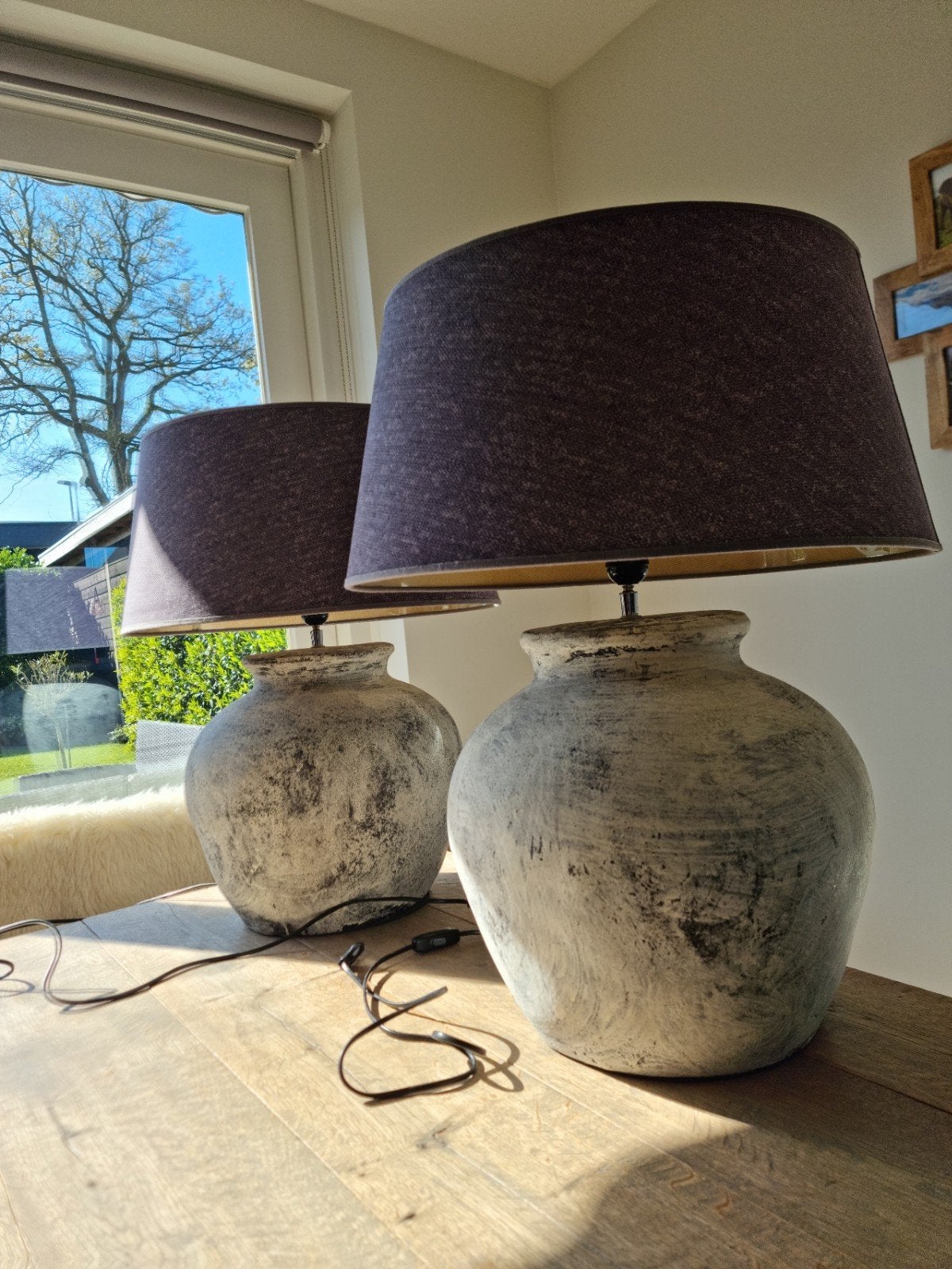 Set van 2 robuuste kruiklampen met  kappen, Overige materialen, Meerkleurig, Landelijk, Zo goed als nieuw