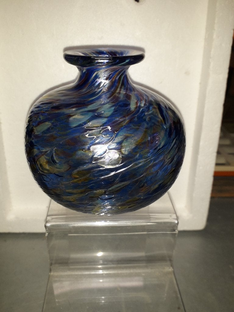 VINTAGE GLAZEN IRISERENDE VAAS ( stijl loetz ) PERFECTE ST, Antiek en Kunst, Ophalen of Verzenden