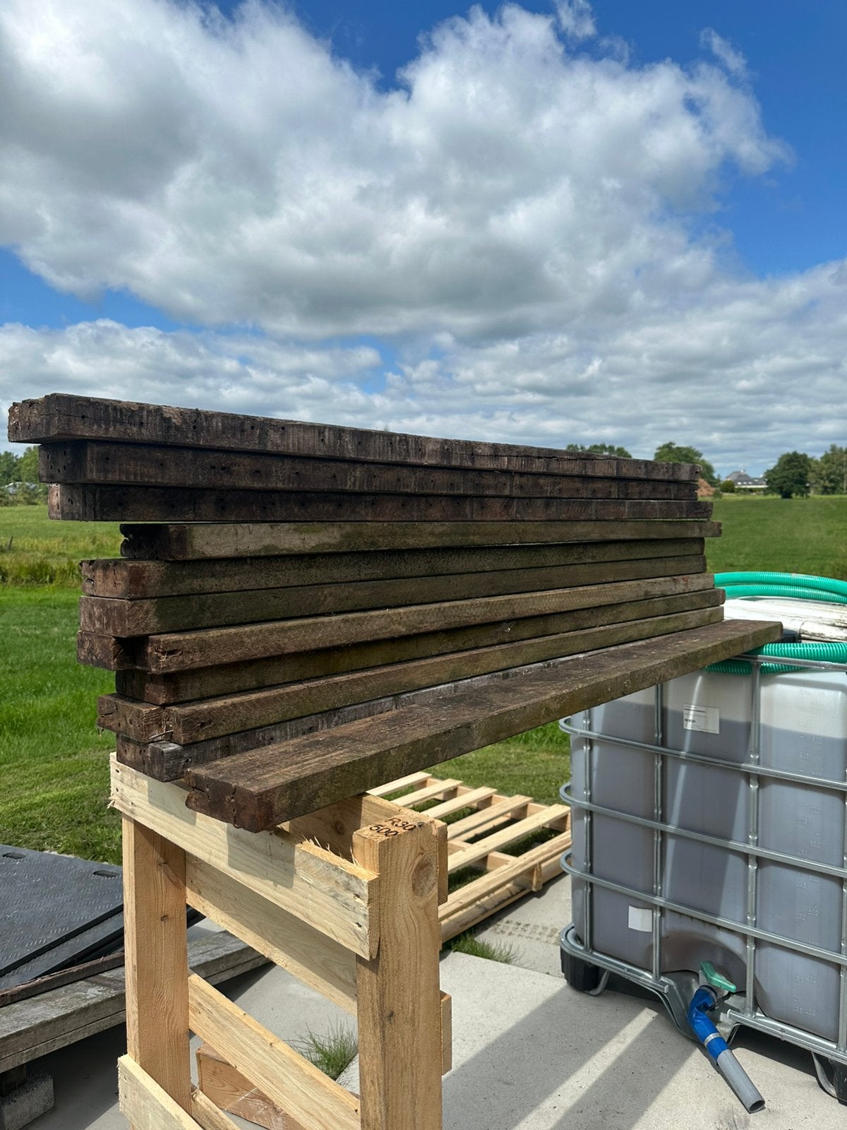 Azobe balken geschaafd, Ophalen, Gebruikt, Hardhout, 250 cm of meer