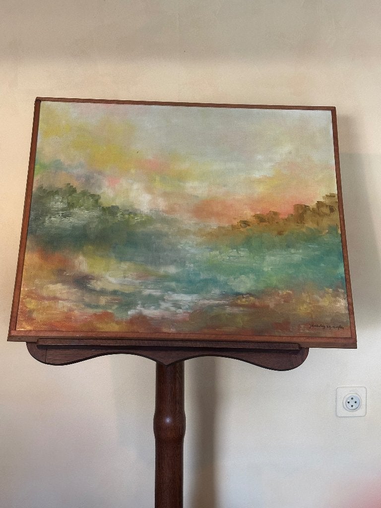 Modern schilderij, Antiek en Kunst, Ophalen, Overige materialen, Olieverf, Abstract