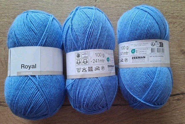 Zeeman Royal Acryl Garen - 3 bollen van 100 gram, Hobby en Vrije tijd, Breien en Haken, Ophalen of Verzenden, Nieuw, Breien of Haken