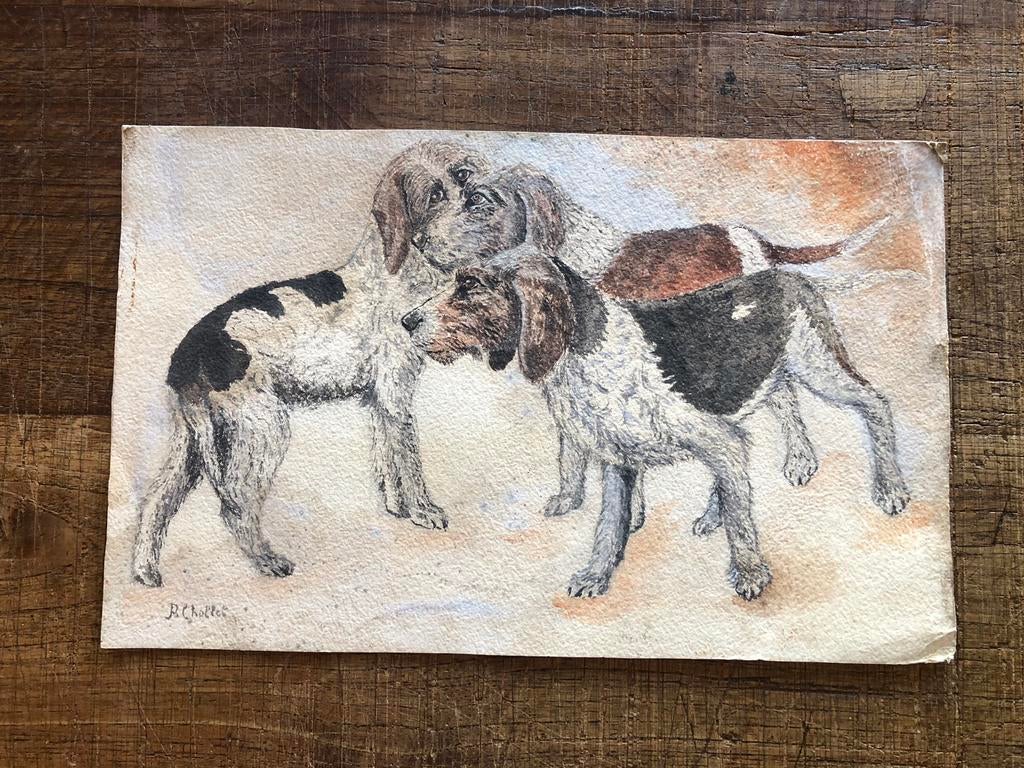 Oude aquarel, Antiek en Kunst, Kunst | Schilderijen | Klassiek, Ophalen of Verzenden