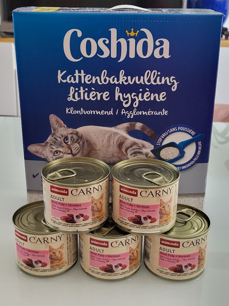 Carny kattenvoer en Coshida kattenbakvulling, Dieren en Toebehoren, Dierenvoeding, Ophalen of Verzenden, Kat