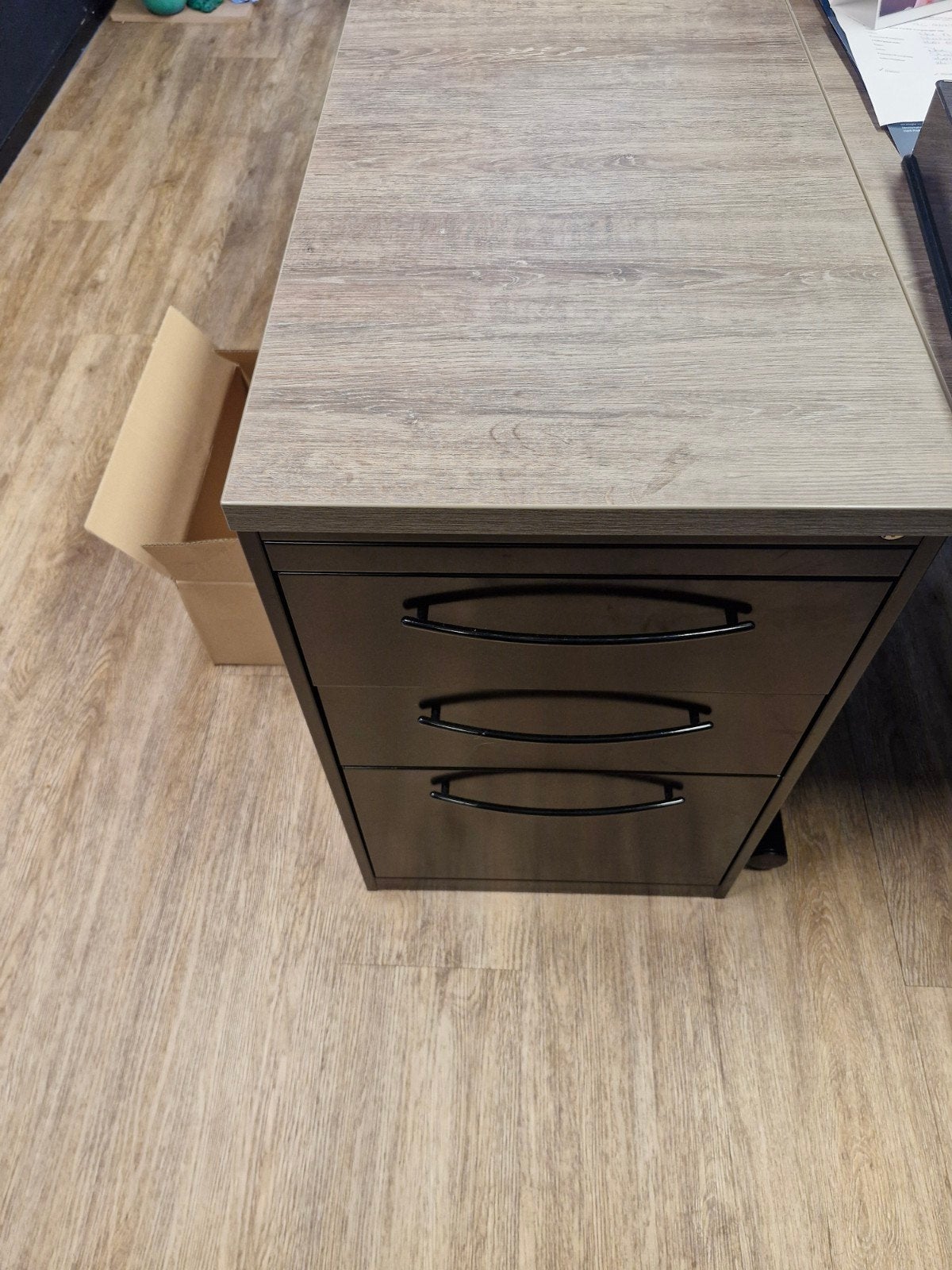 Gebruikt ladeblok vergrijsd eiken (80x45x75 cm), Huis en Inrichting, 3 of 4 laden, Ophalen, Gebruikt, Minder dan 100 cm