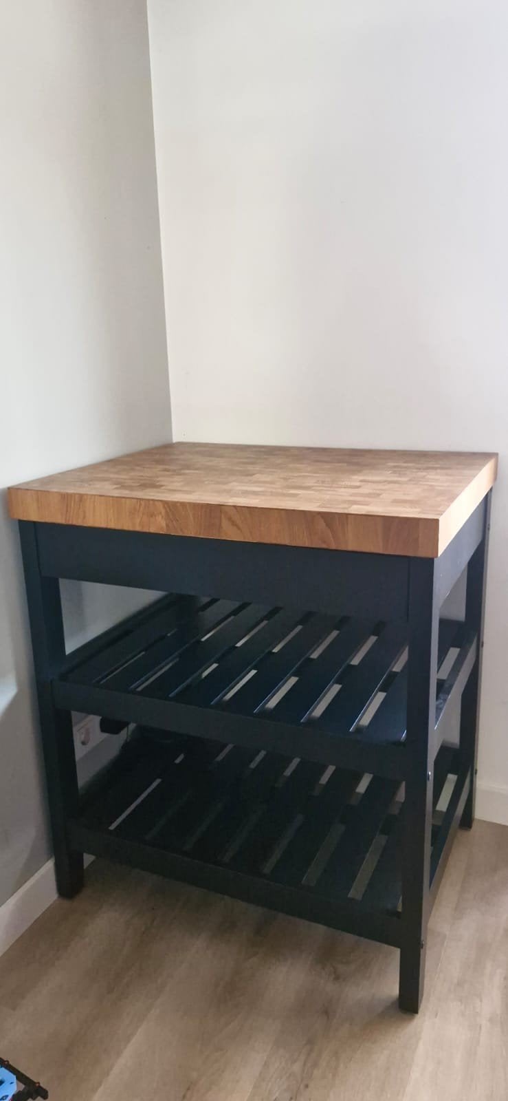 IKEA VADHOLMA Keukeneiland - Zwart/Eiken, Ophalen of Verzenden