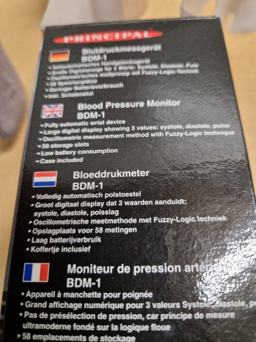 bloeddrukmeter pols principal bdm1, Ophalen of Verzenden, 'T Olde Gre-j, Info@toldegrej.nl, Endepoelstraat 20f Didam
