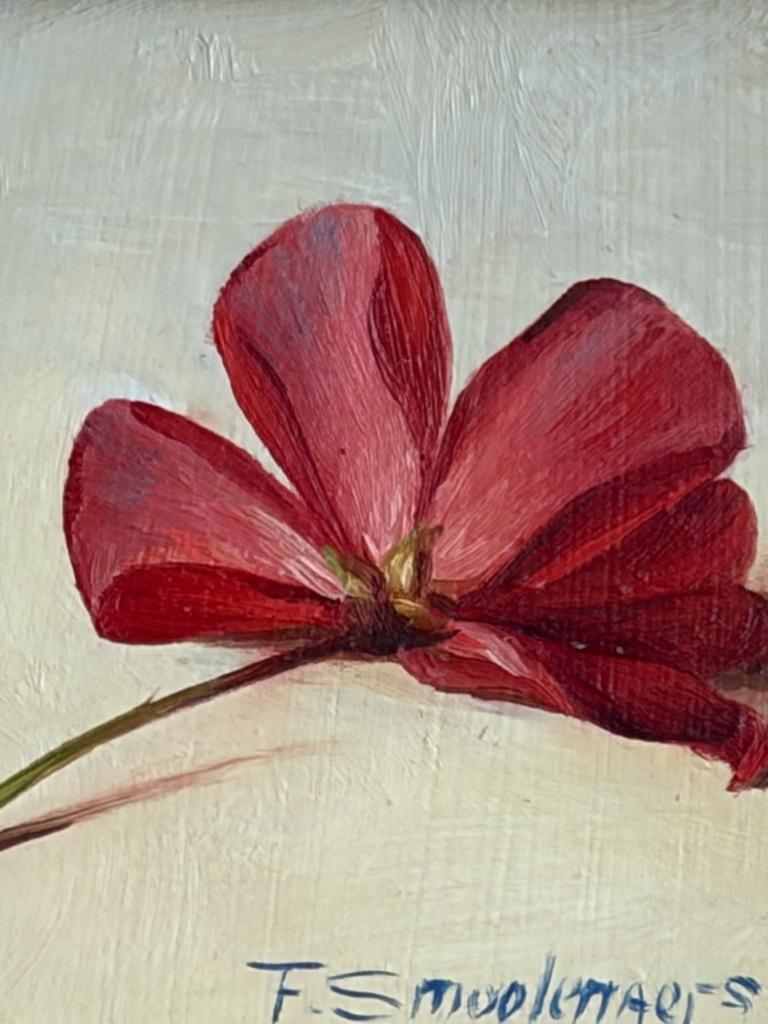 Fred Smoolenaers, stilleven met een bloem, Antiek en Kunst, Ophalen