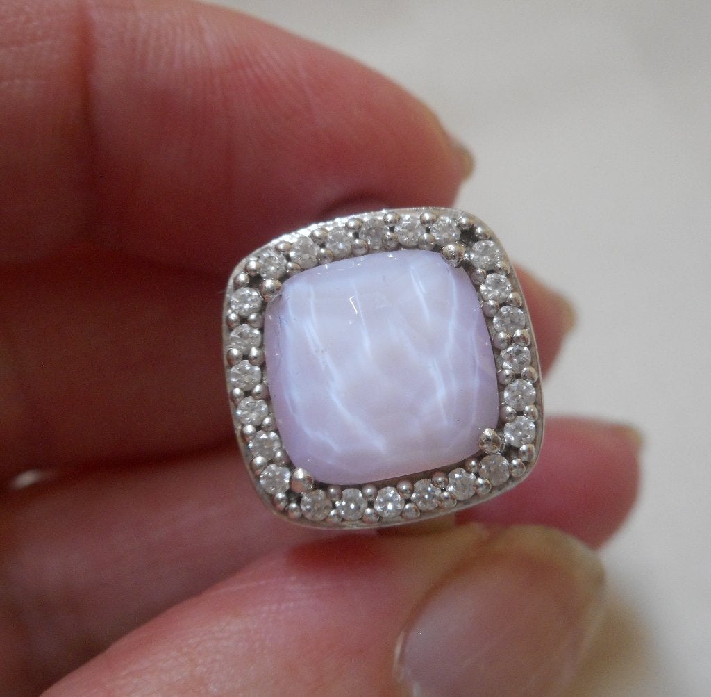 Zilveren Ti Sento ring met mooie steen maat 17.75 nr.304, Verzenden, Zo goed als nieuw, 17 tot 18, Dame