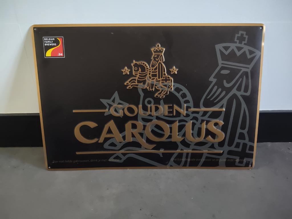 Gouden Carolus Reclameplaat - Collectors Item (40x60cm), Verzamelen, Biermerken, Ophalen of Verzenden, Reclamebord, Plaat of Schild