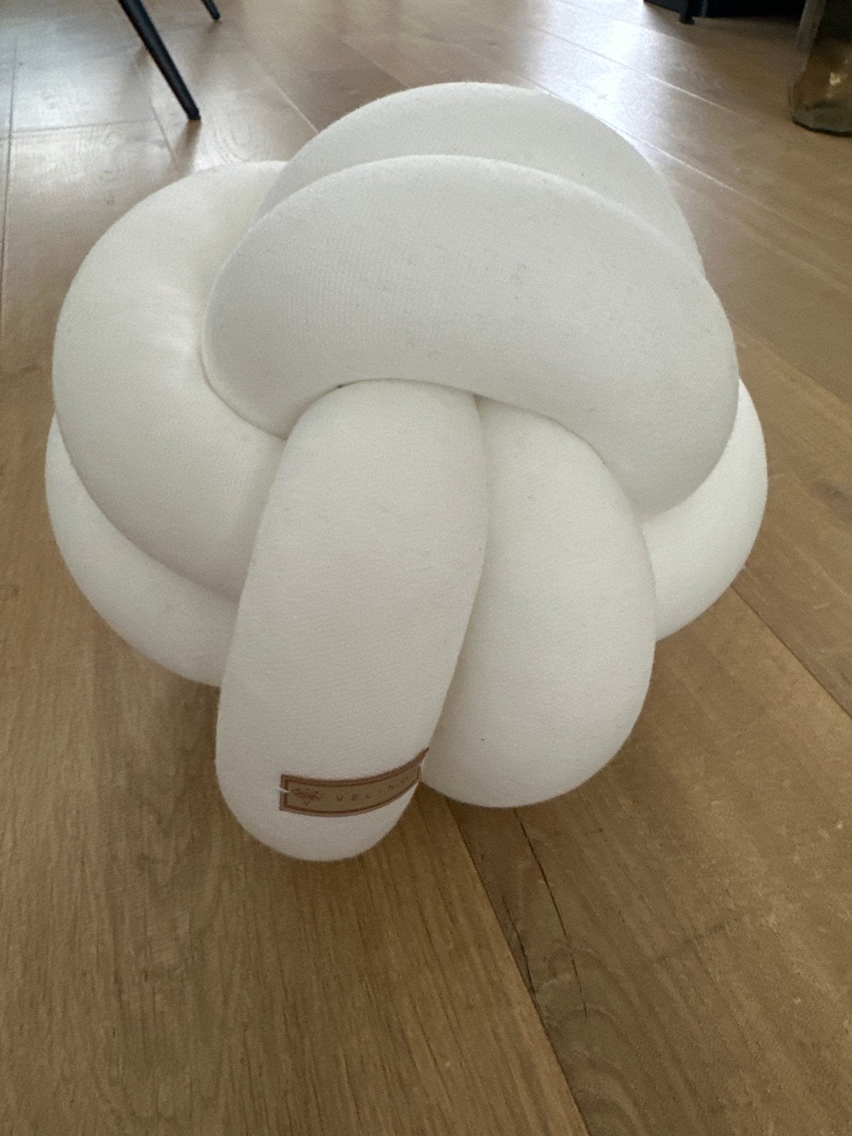 Decoratieve Knoop Kussen - Wit, Ophalen, Zo goed als nieuw, Modern, Wit