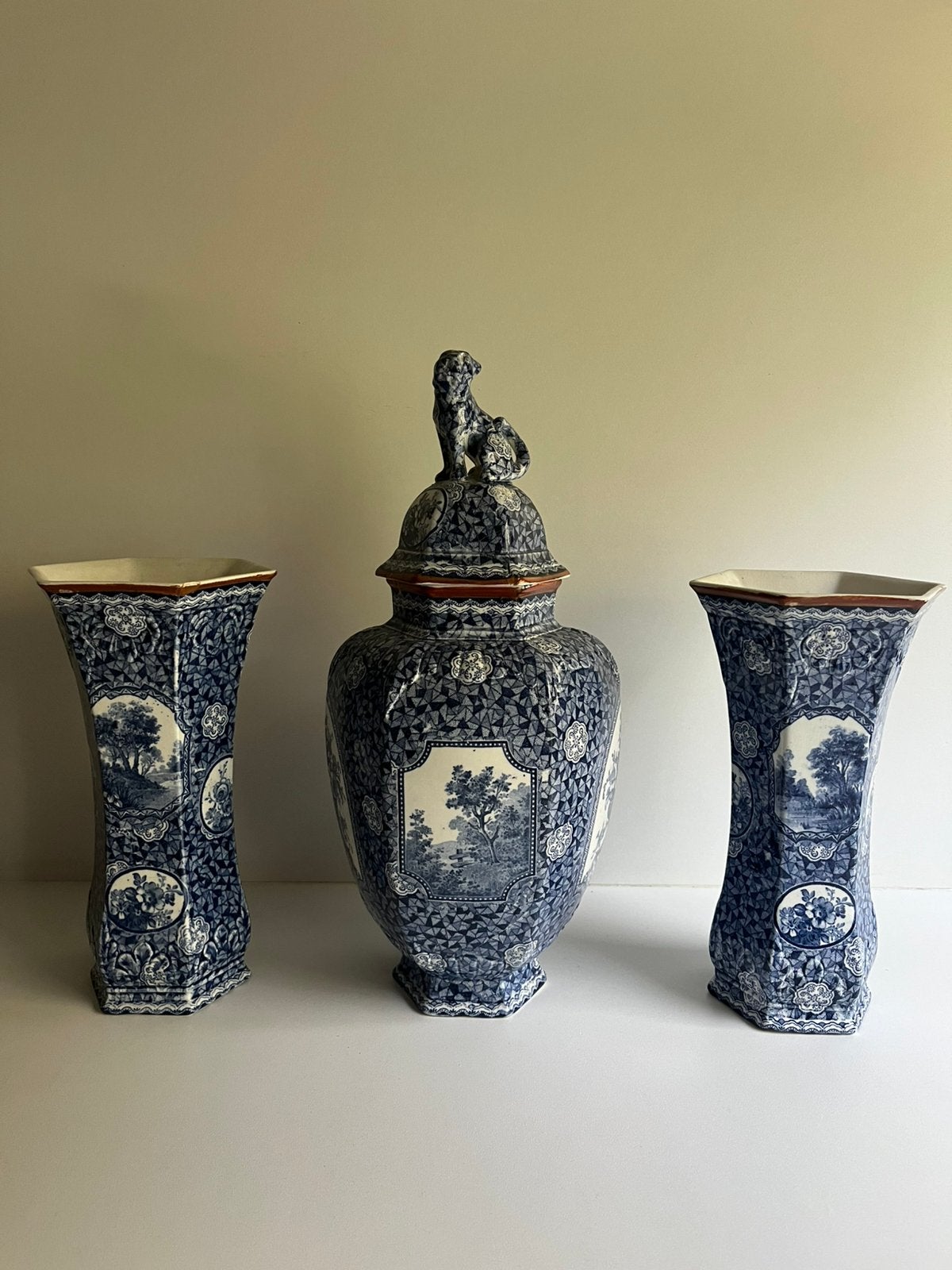 Villeroy & Boch Bonn "Flamand" Kaststel  Blauw-Wit (3-delig), Ophalen