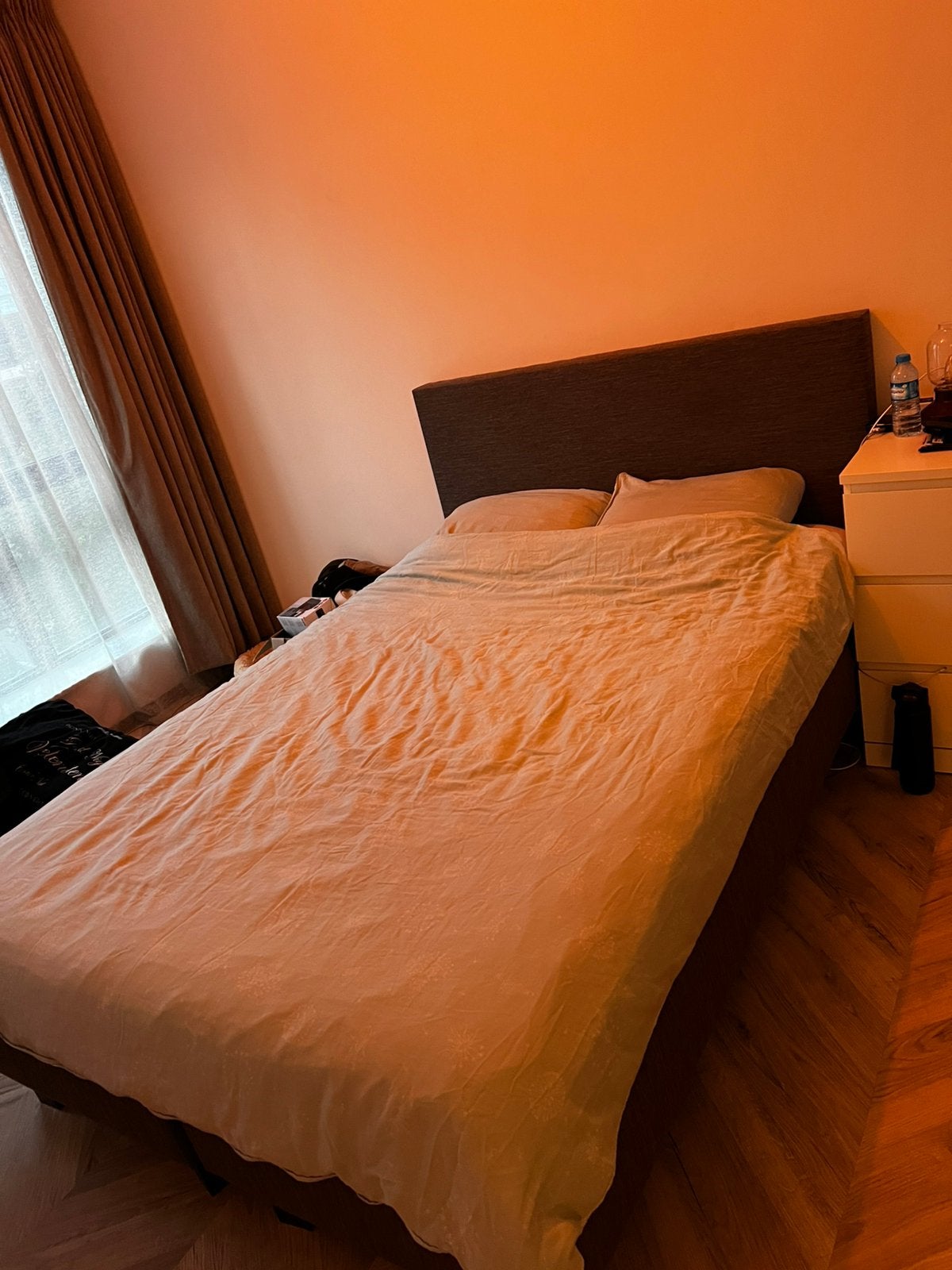 Boxspring 140x200 met traagschuim matras | Nette staat, Ophalen, Gebruikt, Boxspring