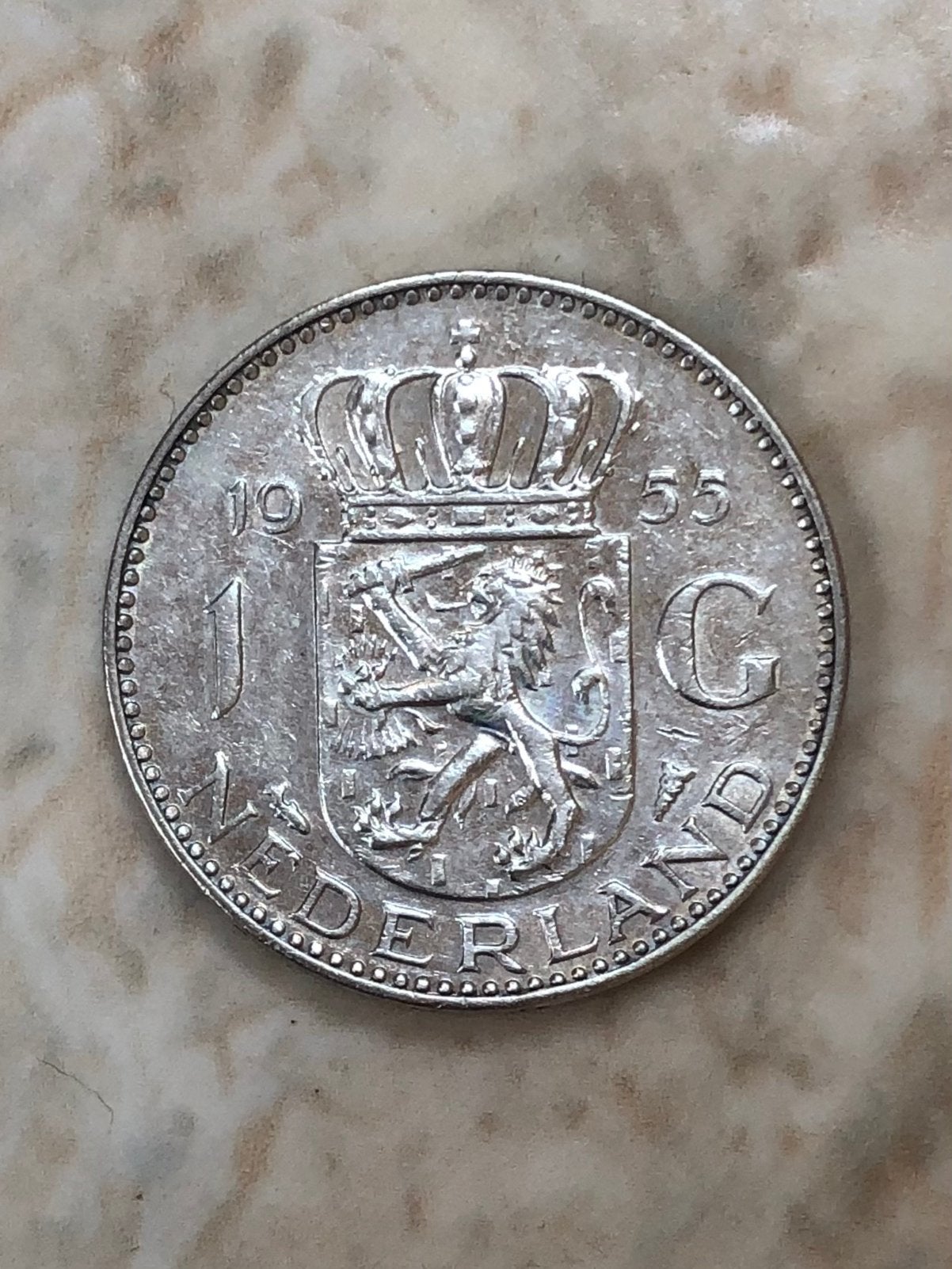 1 gulden 1955, zilver, Juliana., 1 gulden, Koningin Juliana, Verzenden, Zilver