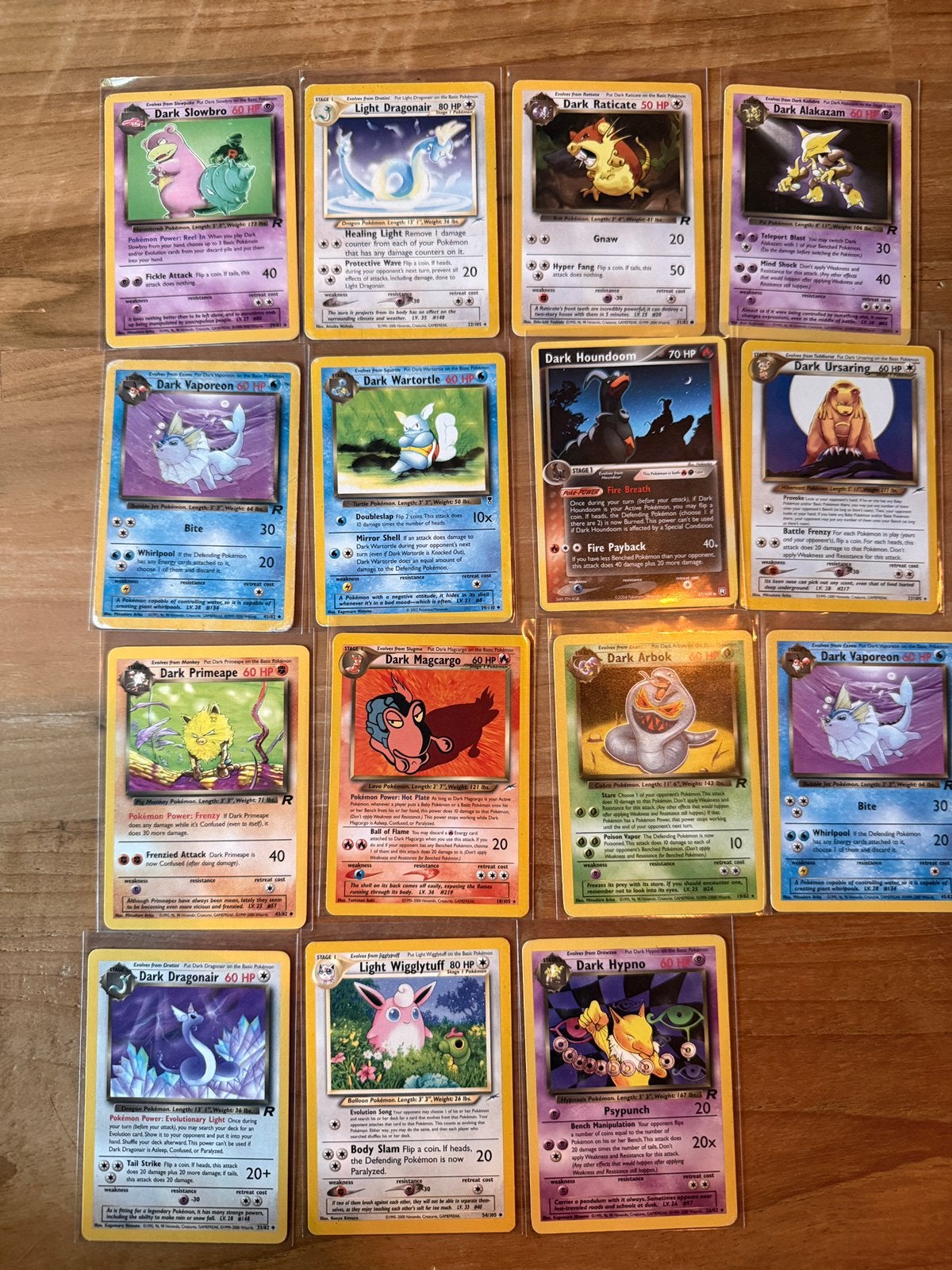 19 vintage Pokémon kaarten-Team Rocket,NeoDestiny &Legendary, Ophalen of Verzenden, Zo goed als nieuw, Meerdere kaarten